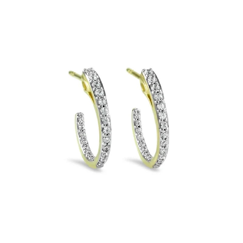 Hoop earrings with a matte finish for a sleek and sophisticated appearance-Spirit Pavé Hoop Earring 18mm - 18K Gold Vermeil + CZ Blanc