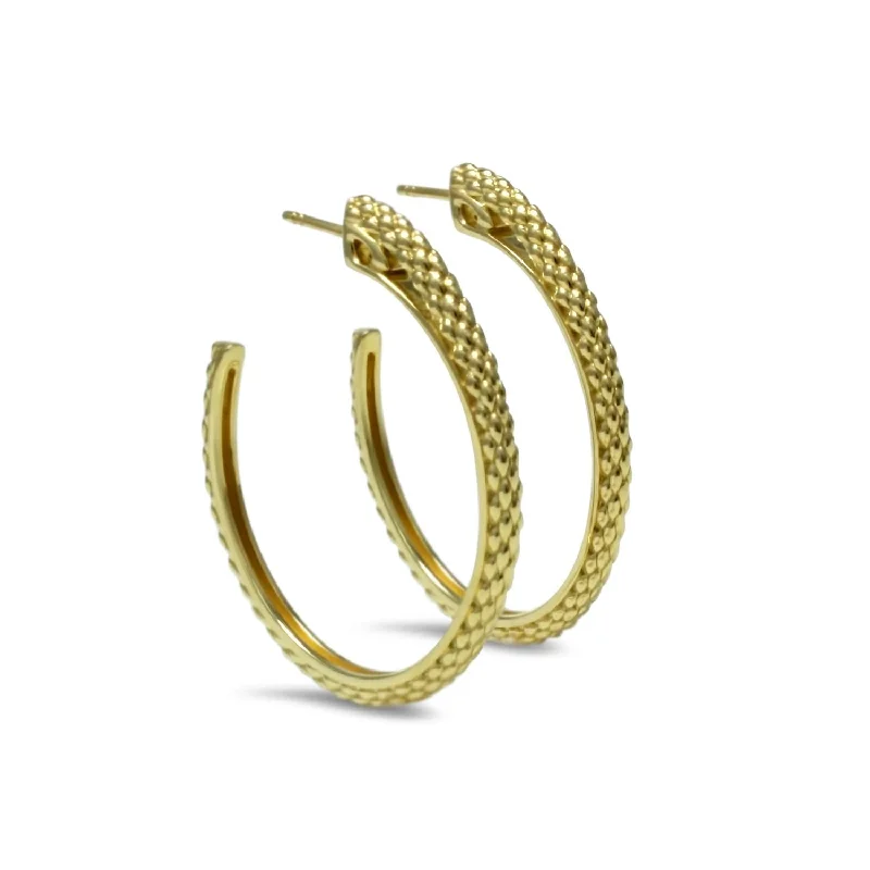 Best hoop earrings with snake chain details for a sleek and modern touch-Spirit Python Hoop Earring 41mm - 18K Gold Vermeil