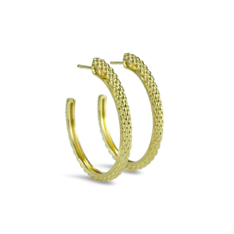 Hoop earrings with oversized pearl accents for a statement-making look-Spirit Python Hoop Earring 30mm - 18K Gold Vermeil