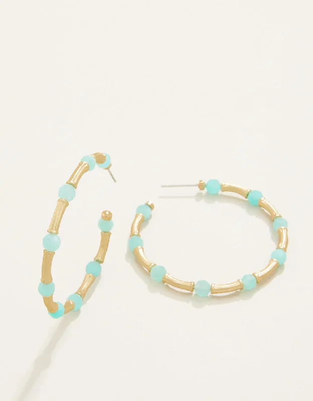 Best hoop earrings with blackened metal for an edgy and bold appearance-Spartina 449 Calm Waters Hoop Earrings - Amazonite