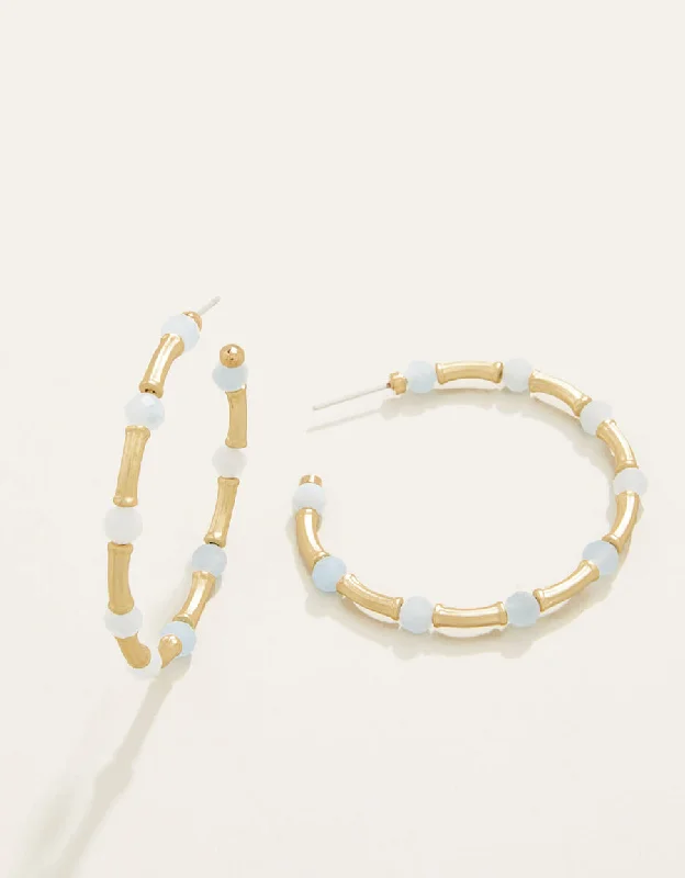 Hoop earrings with oversized designs for a bold, fashion-forward statement-Spartina 449 Calm Waters Hoop Earrings - Aquamarine