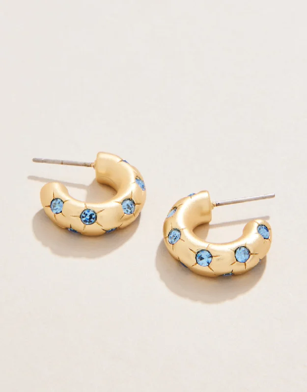 Best hoop earrings with matching bracelets for a coordinated jewelry set-Spartina 449 Chubby Hoop Earrings Blue