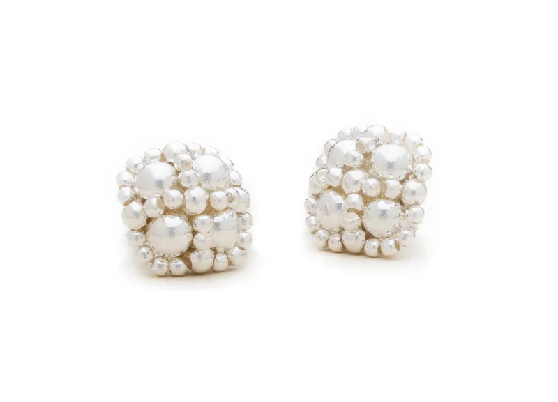 Best hoop earrings with sparkling cubic zirconia for a brilliant, budget-friendly effect-Enhanced Clover Studs, Silver