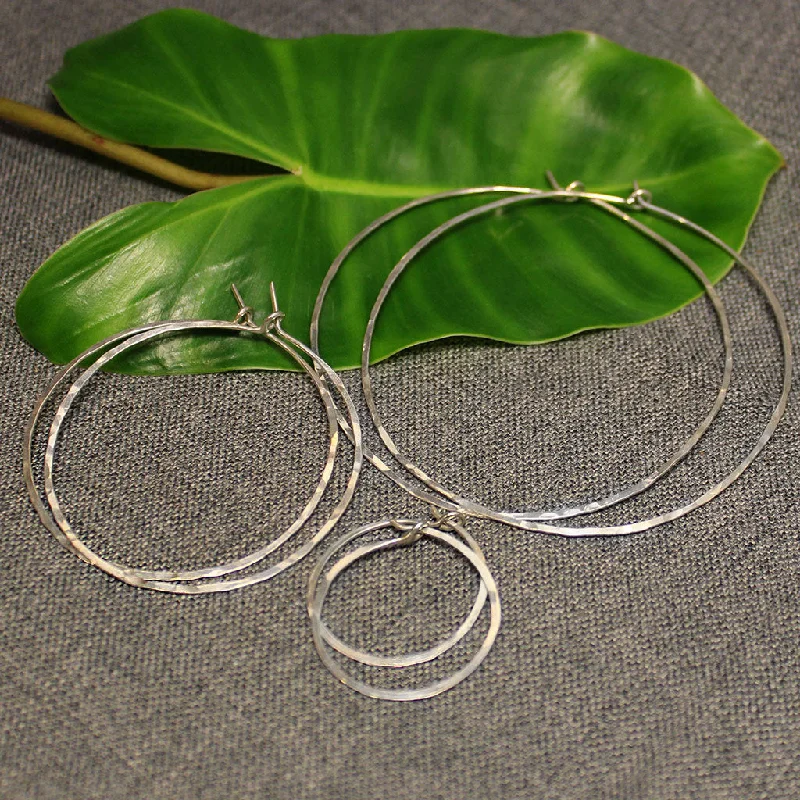 Hoop earrings with rhinestone-studded rims for a glamorous touch-Sterling Silver Light Hoops