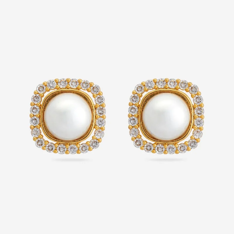 Hoop earrings with open designs for a modern, lighthearted vibe-Trendy Pearl Earring 174319