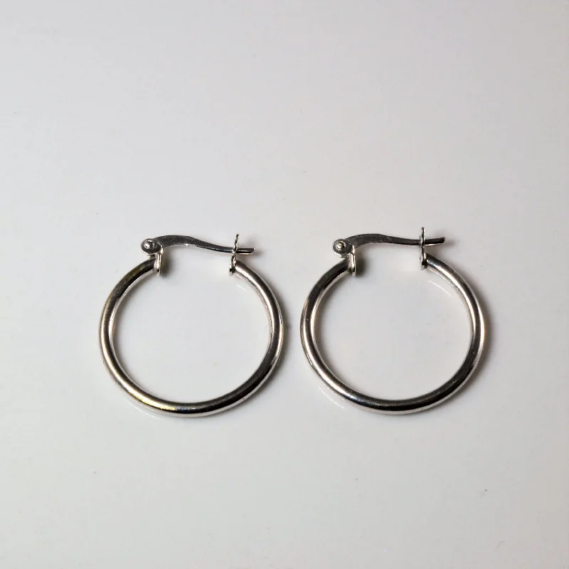 Best hoop earrings with marbled designs for a trendy and artistic effect-White Gold Hoop Earrings |