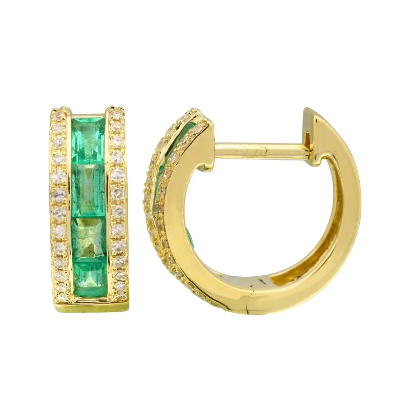 Best hoop earrings with matte finish for a sophisticated, understated design-Wide Gemstone Huggies