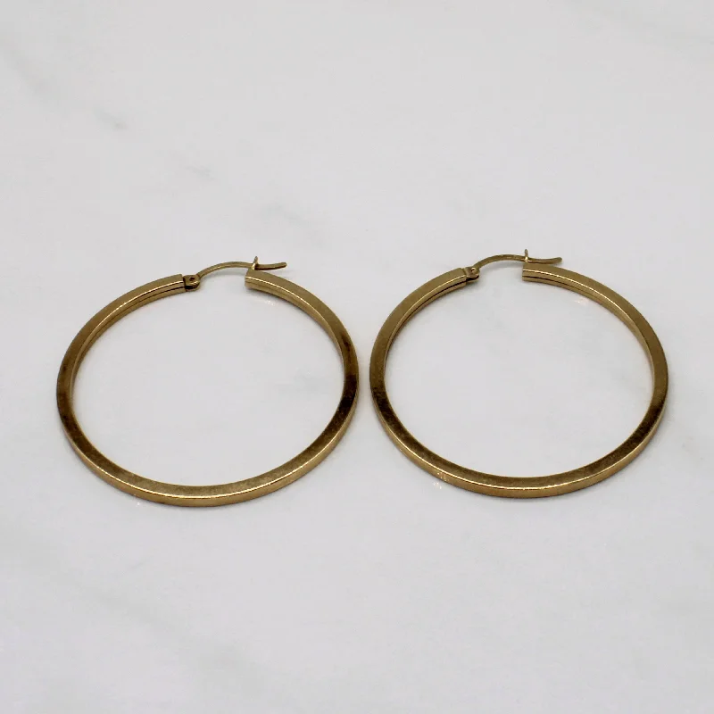 Best hoop earrings with textured silver for a rustic and organic finish-Yellow Gold Hoop Earrings |