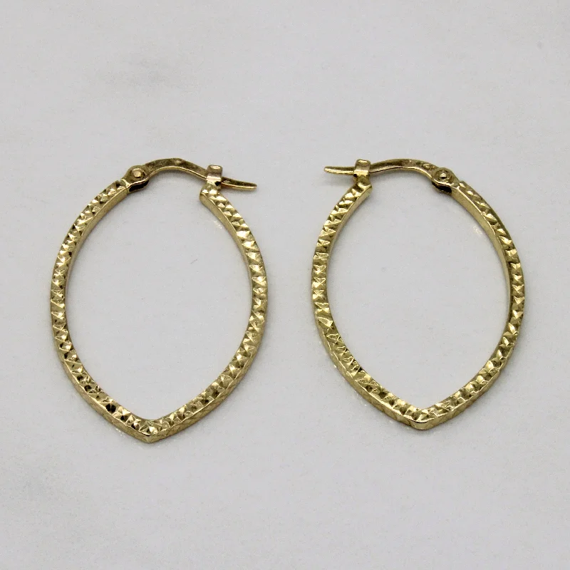 Hoop earrings with faceted crystals for added sparkle and shine-Yellow Gold Oval Hoop Earrings |