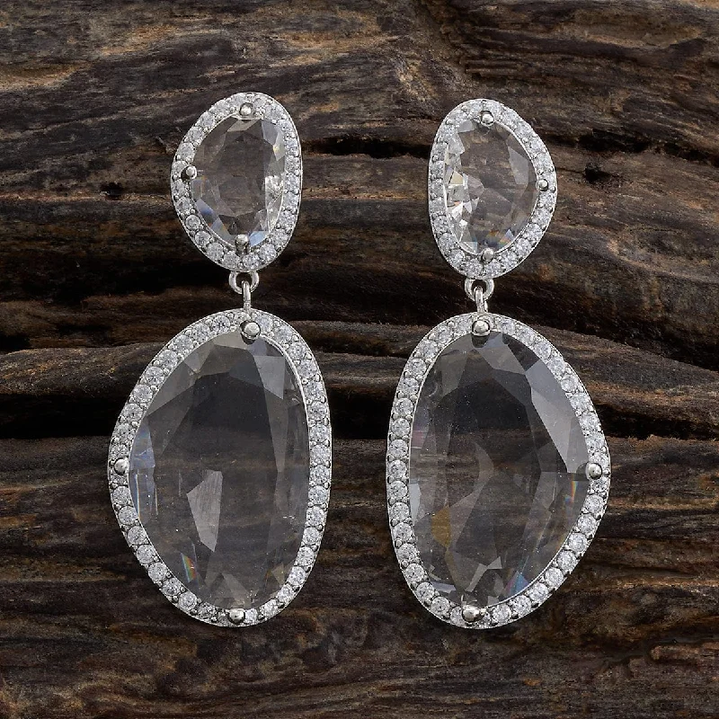 Hoop earrings with polished silver finish for a shiny, modern appeal-Zircon Earring 174924