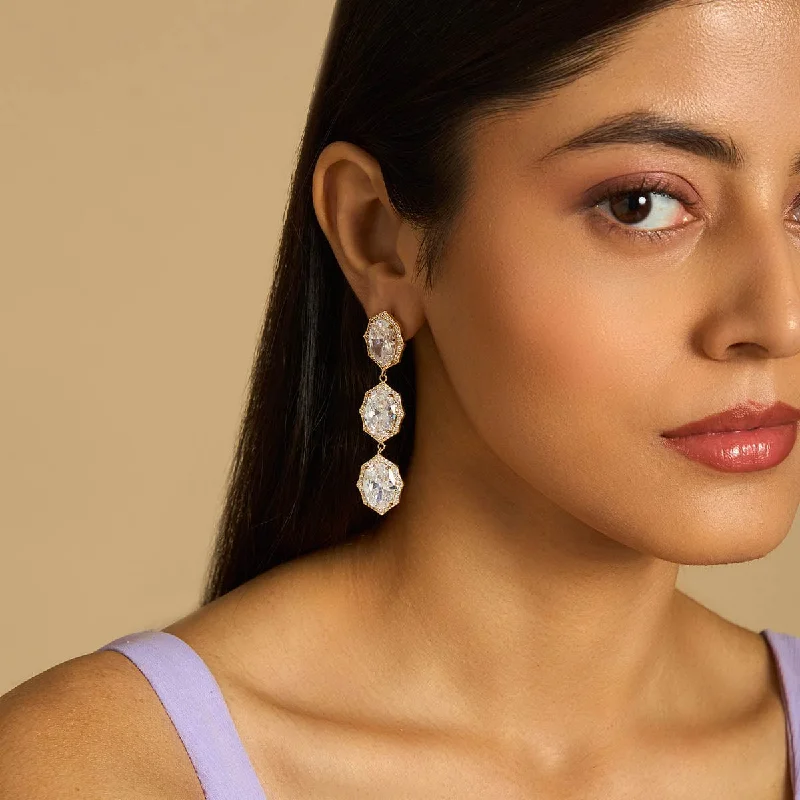 Hoop earrings with polished silver finish for a shiny, modern appeal-Zircon Earring 175194