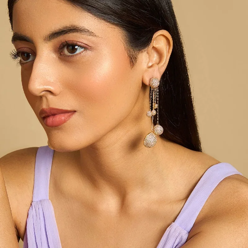 Best hoop earrings with gemstone accents for a colorful and elegant appearance-Zircon Earring 175205