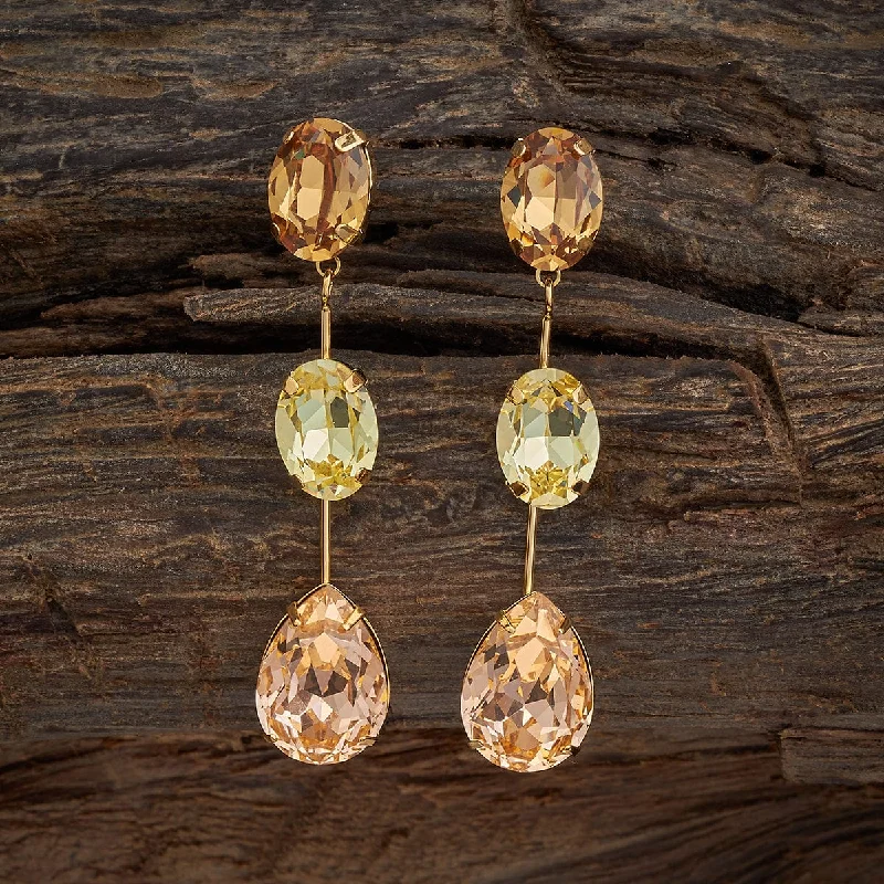 Best hoop earrings with hammered gold for a rustic yet elegant look-Zircon Earring 175224