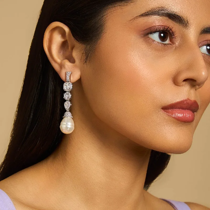 Best hoop earrings with intricate beaded details for a textured, stylish appearance-Zircon Earring 175392