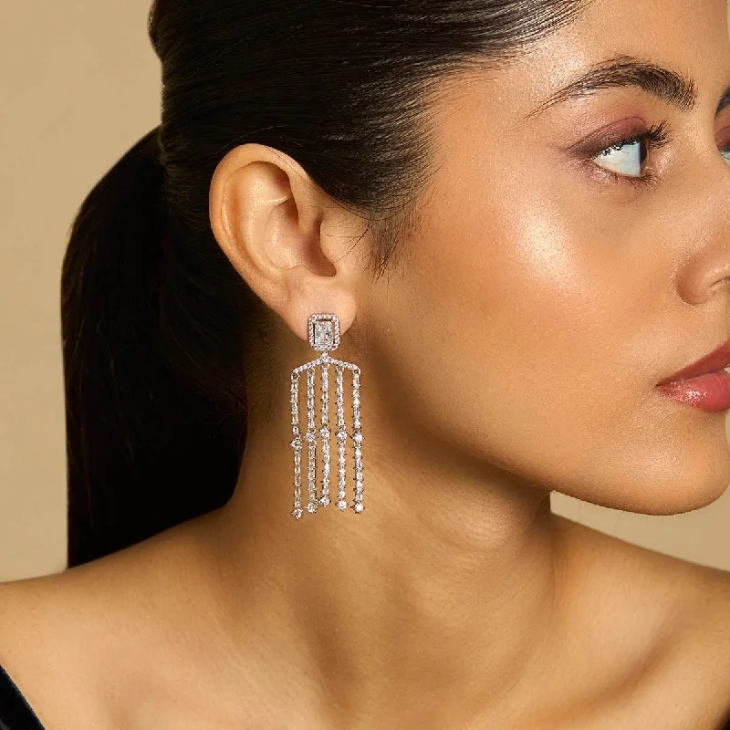 Lightweight hoop earrings for comfortable and all-day wear-Zircon Earring 175393