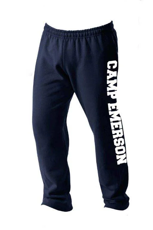 Pleated trousers pants for sophisticated gentleman charm -Retro Camp Emerson Open Bottom Sweatpants