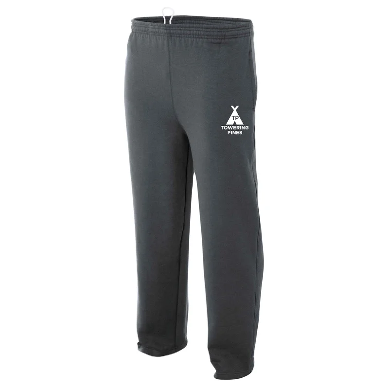 Windproof pants for chilly outdoor activities -Towering Pines Camp Open Bottom Performance Sweatpants