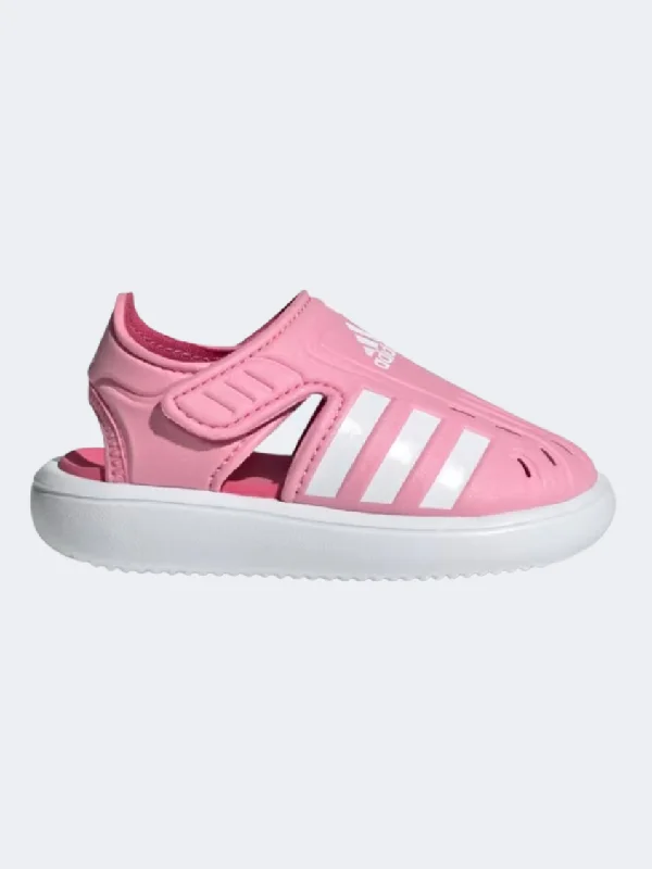 Comfortable sandals for women with adjustable ankle straps for personalized fit-Adidas Infant Girls Sportswear Sandals Pink/White/Magenta