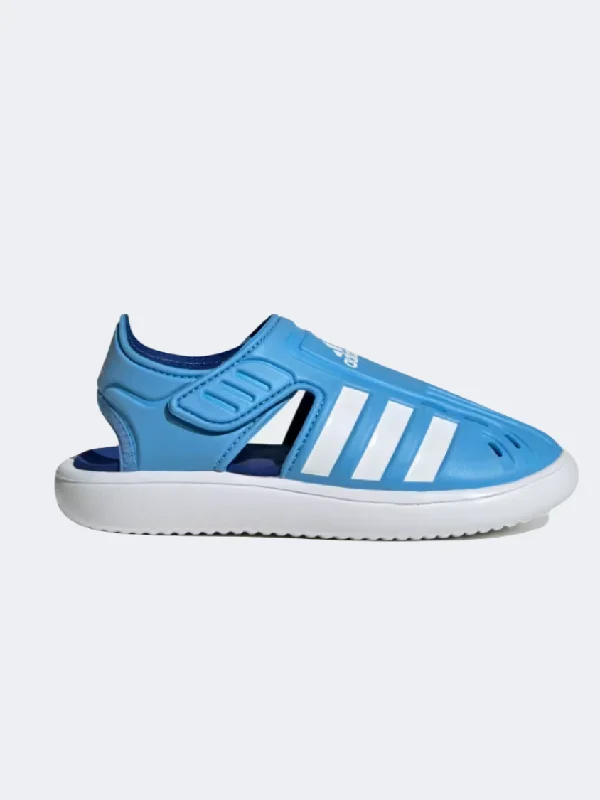 Elegant sandals for women with rhinestone accents and ankle straps for formal looks-Adidas Summer Closed Toe Water Ps-Boys Sportswear Sandals Blue Burst/White