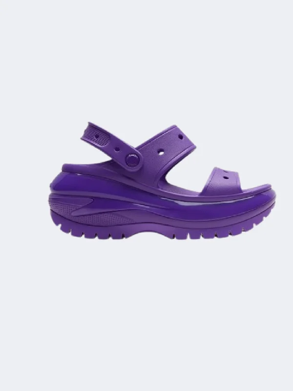 Comfortable sandals for women with wide fit options and soft cushioning for feet-Crocs Classic Mega Crush Women Lifestyle Sandals  Purple