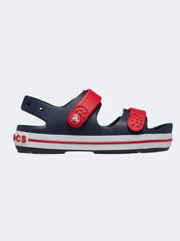 Casual sandals for women with cork footbed and supportive straps for comfort-Crocs Crocband Cruiser Kids-Unisex Lifestyle Sandals Navy/Varsity Red