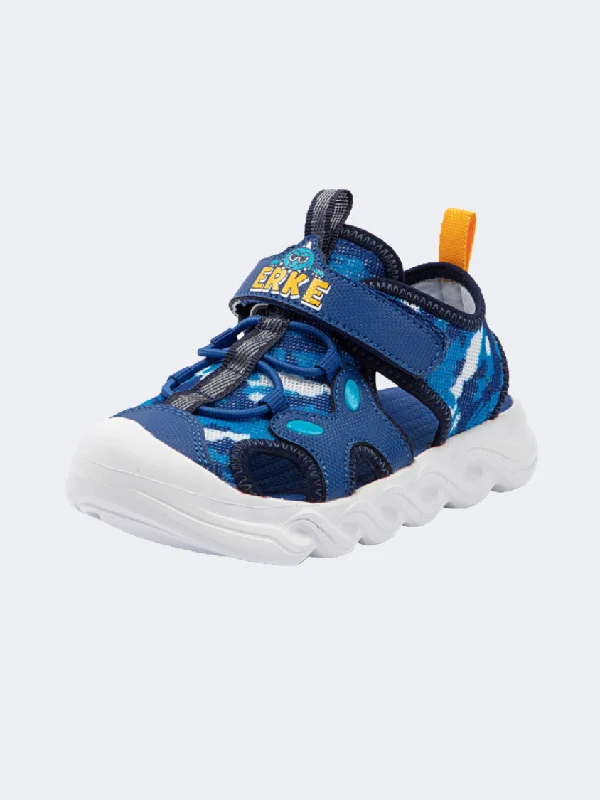 Fashionable sandals for men with woven design and slip-resistant soles for outdoor wear-Erke  Ps-Boys Lifestyle Sandals Navy