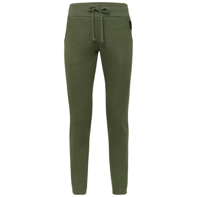 Soft velvet pants for cozy holiday outfits -O'Neill Women Lifestyle 9P7705-6077 Lw Quilted Sweatpants Winter Moss