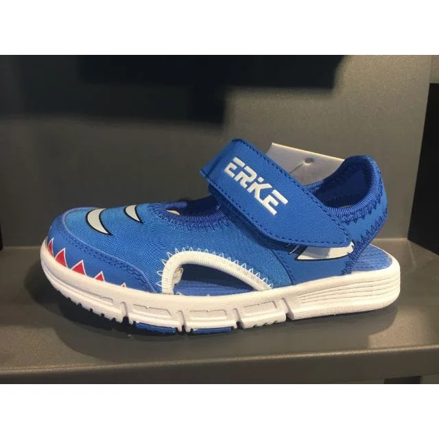 Casual sandals for women with wide straps and flat sole for relaxed fit-Erke Outdoor Sandals Kids-Boys Lifestyle Royal Blue/Red 63120106048-601