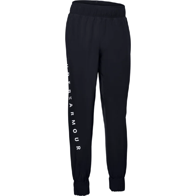 Relaxed cotton pants for breezy casual days -Under Armour Woven Wm Graphic Pants Women Sportswear Pant Black Ua1351883-001