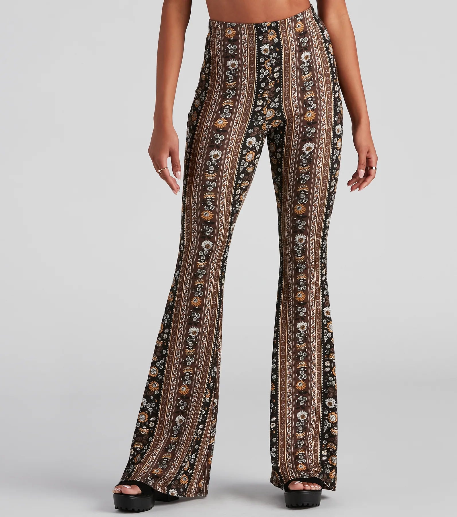 High-rise flare pants for vintage chic appeal -Daisy Dream Flare Pants