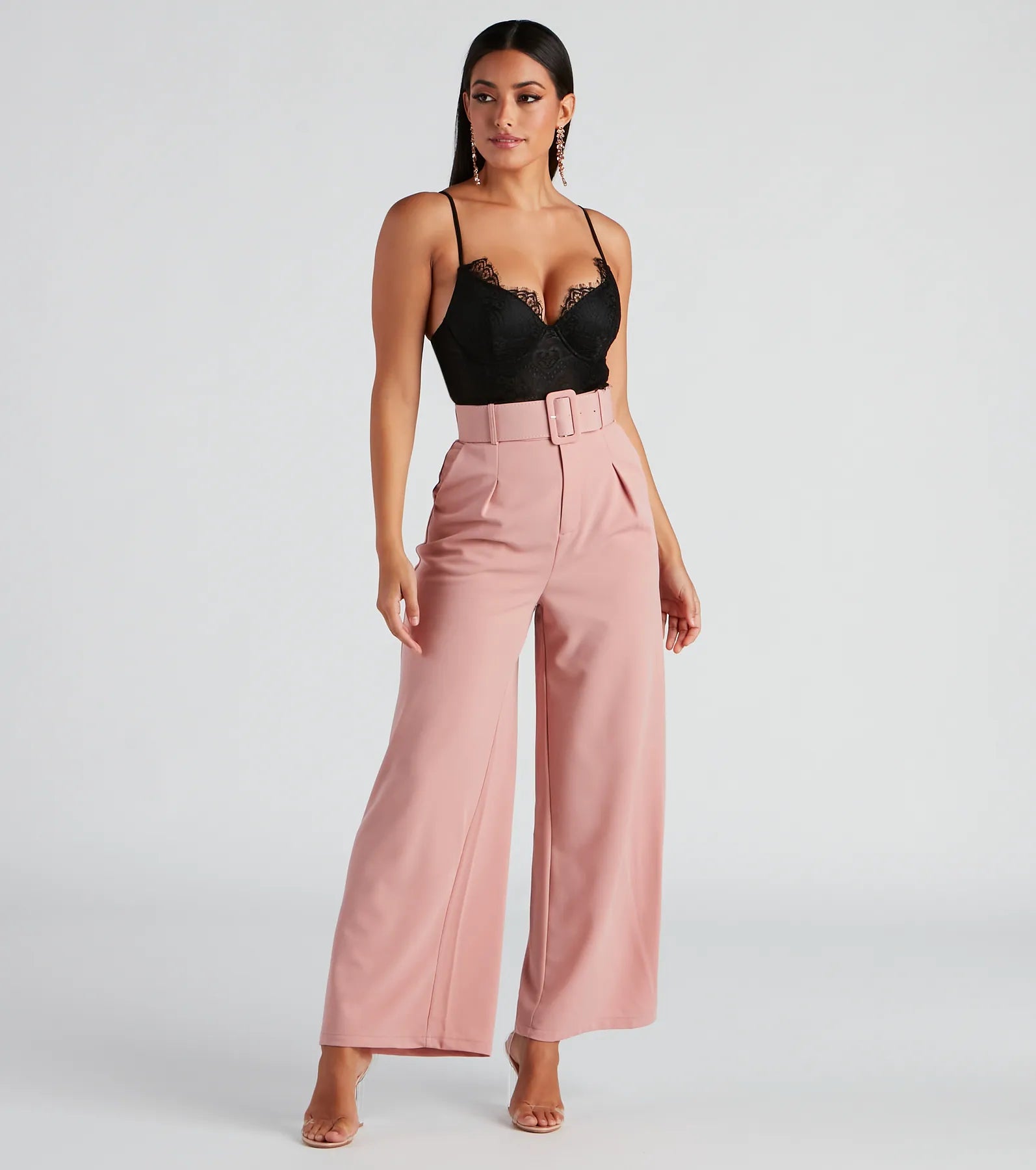 Flowy linen pants for relaxed tropical vacations -Flip In Reverse Belted Trouser Pants