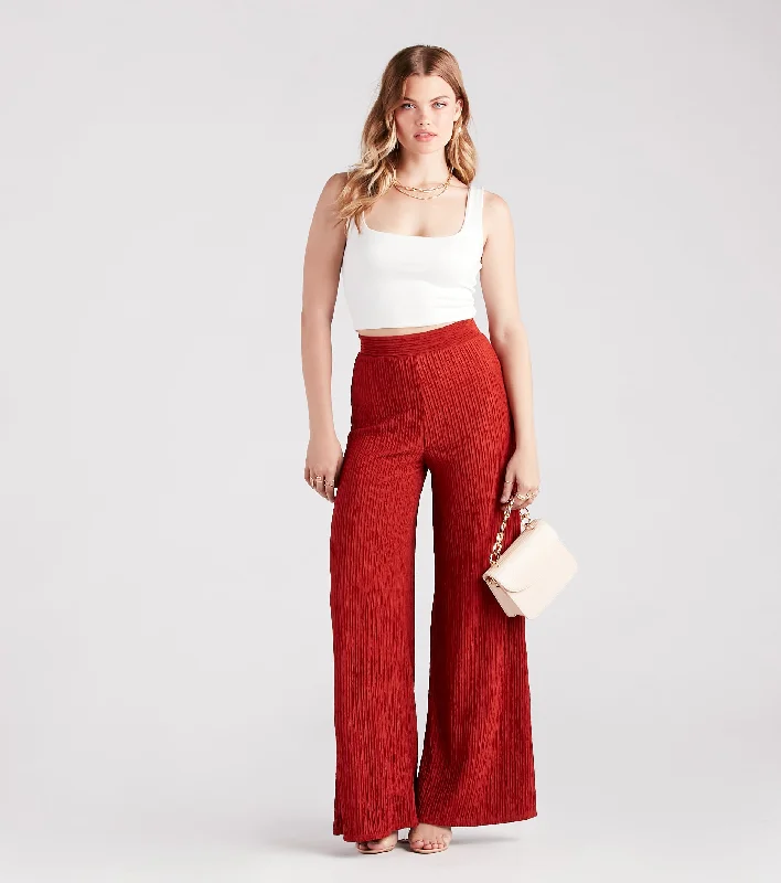 Eco-friendly hemp pants for sustainable clothing choices -Go With The Flow High-Rise Wide-Leg Pants