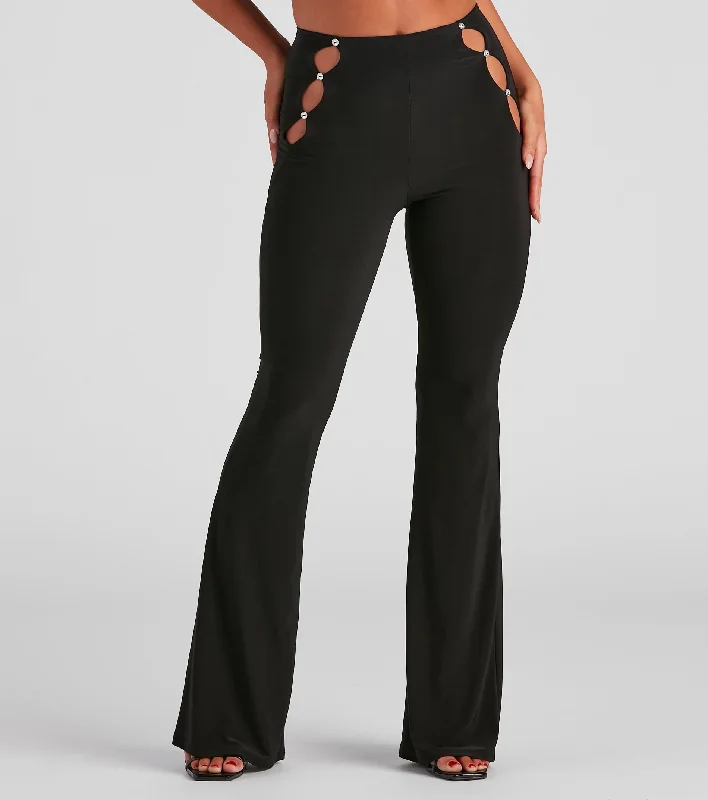 Tailored dress pants for professional office meetings -Hidden Gem High Rise Flare Pants