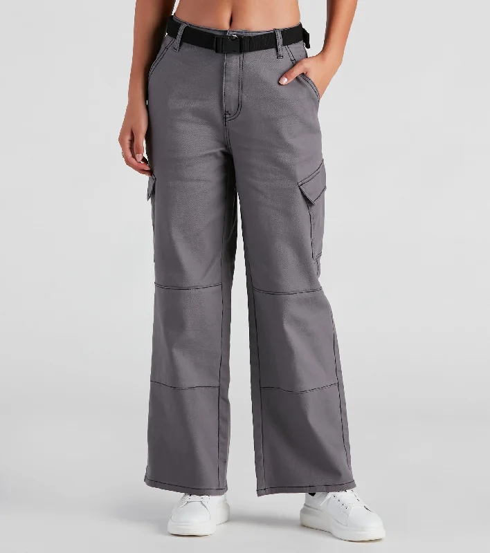 Soft pajama pants for ultimate bedtime comfort -High Ranks Wide Leg Cargo Pants