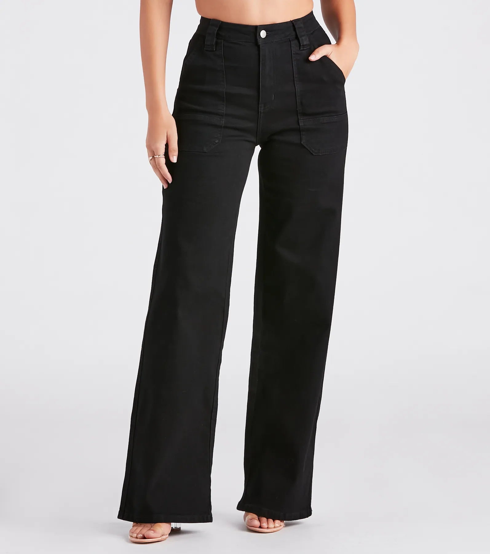 Soft cotton pants for sensitive skin comfort -It's A Mood Wide Leg Twill Denim Pants