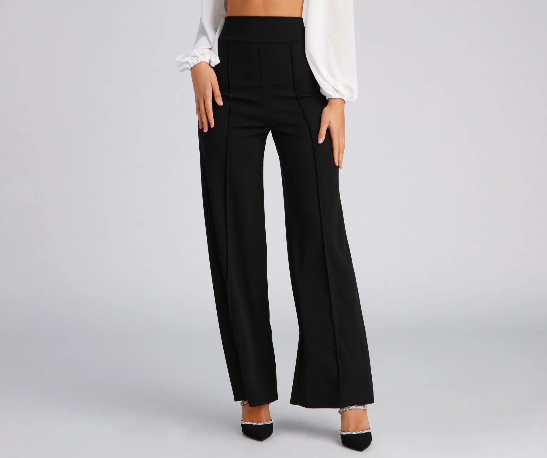 Flowy linen pants for relaxed tropical vacations -Pretty Preppy Twill Wide Leg Pants