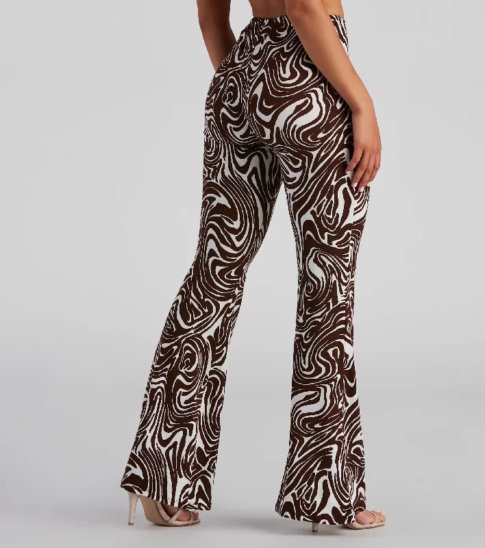 Tailored wool pants for sharp winter dressing -So Wild Zebra Flare Pants