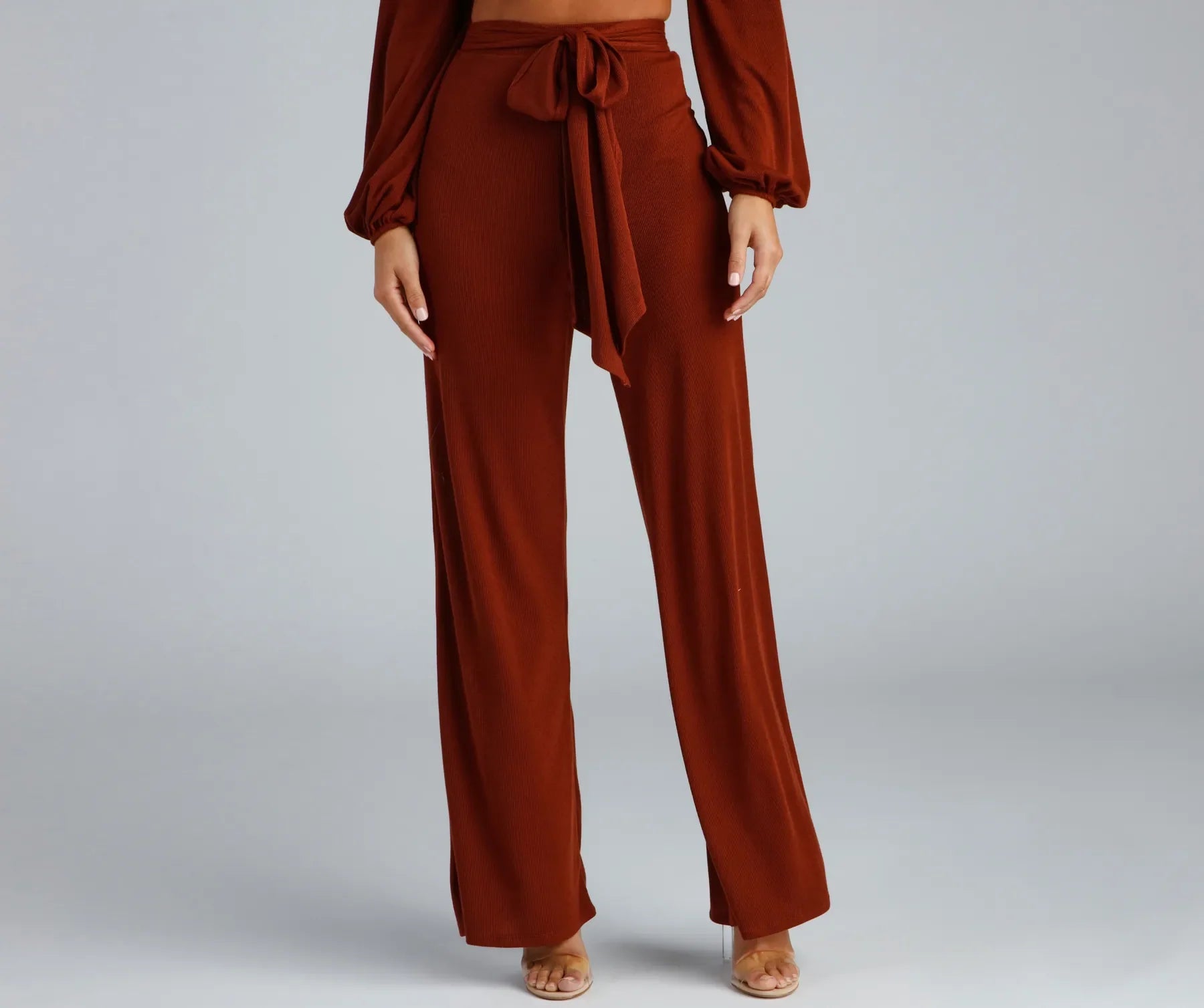 Stylish cropped pants for warm season trends -Tied Together Wide Leg Pants