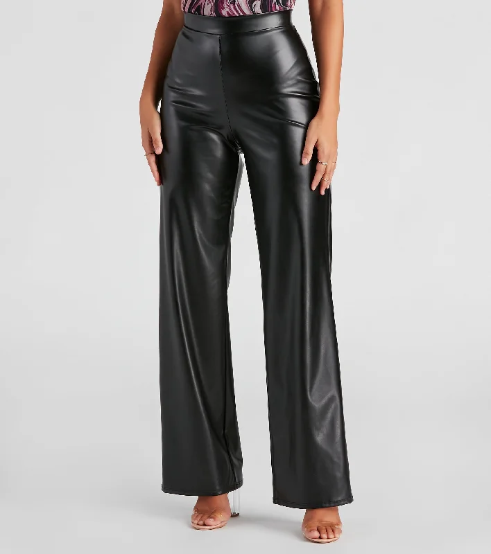 Durable twill pants for tough outdoor jobs -Totally Fab Faux Leather Pants