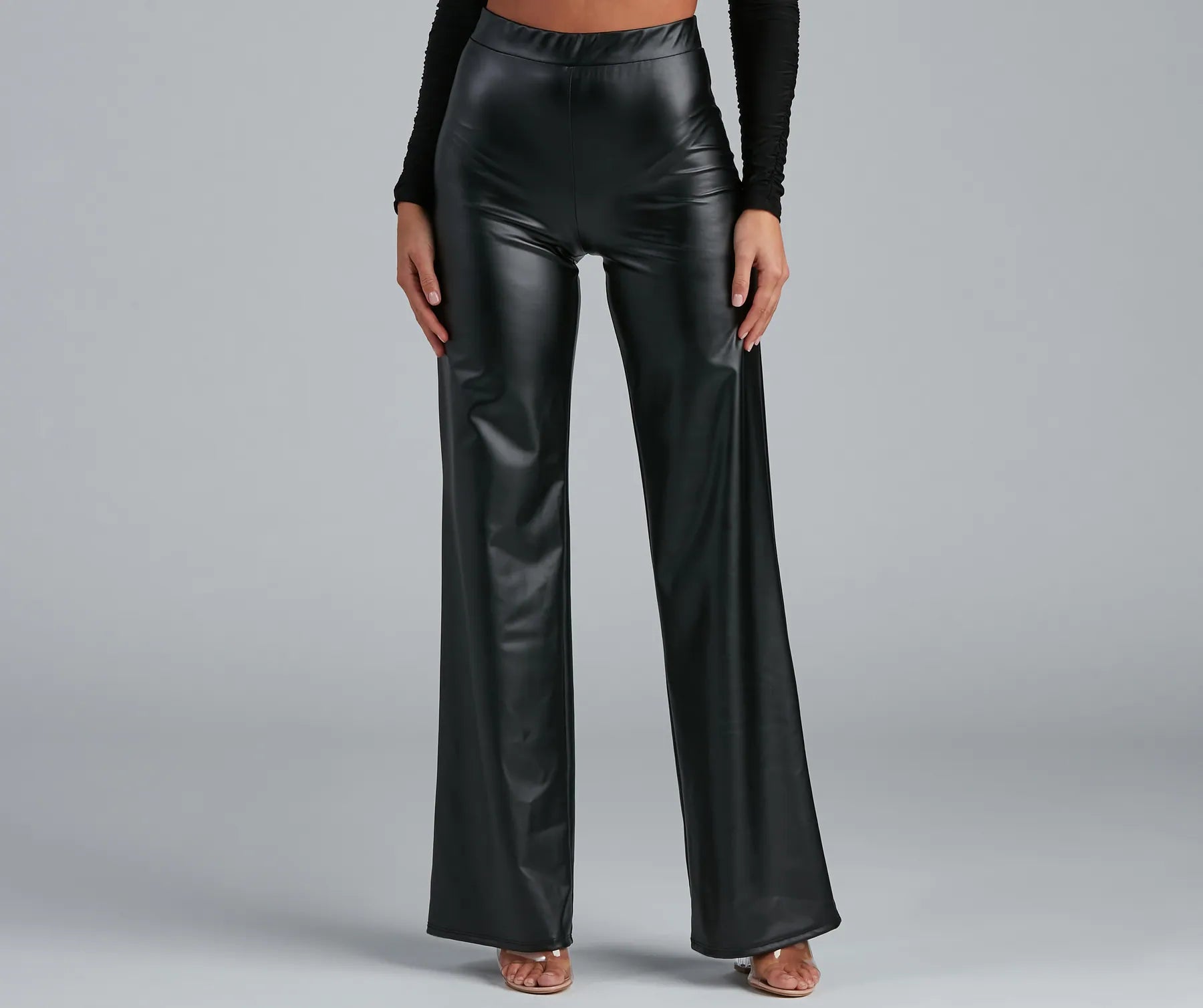 Stretchy leggings pants for casual active days -Trendsetting Moment Faux Leather Pants