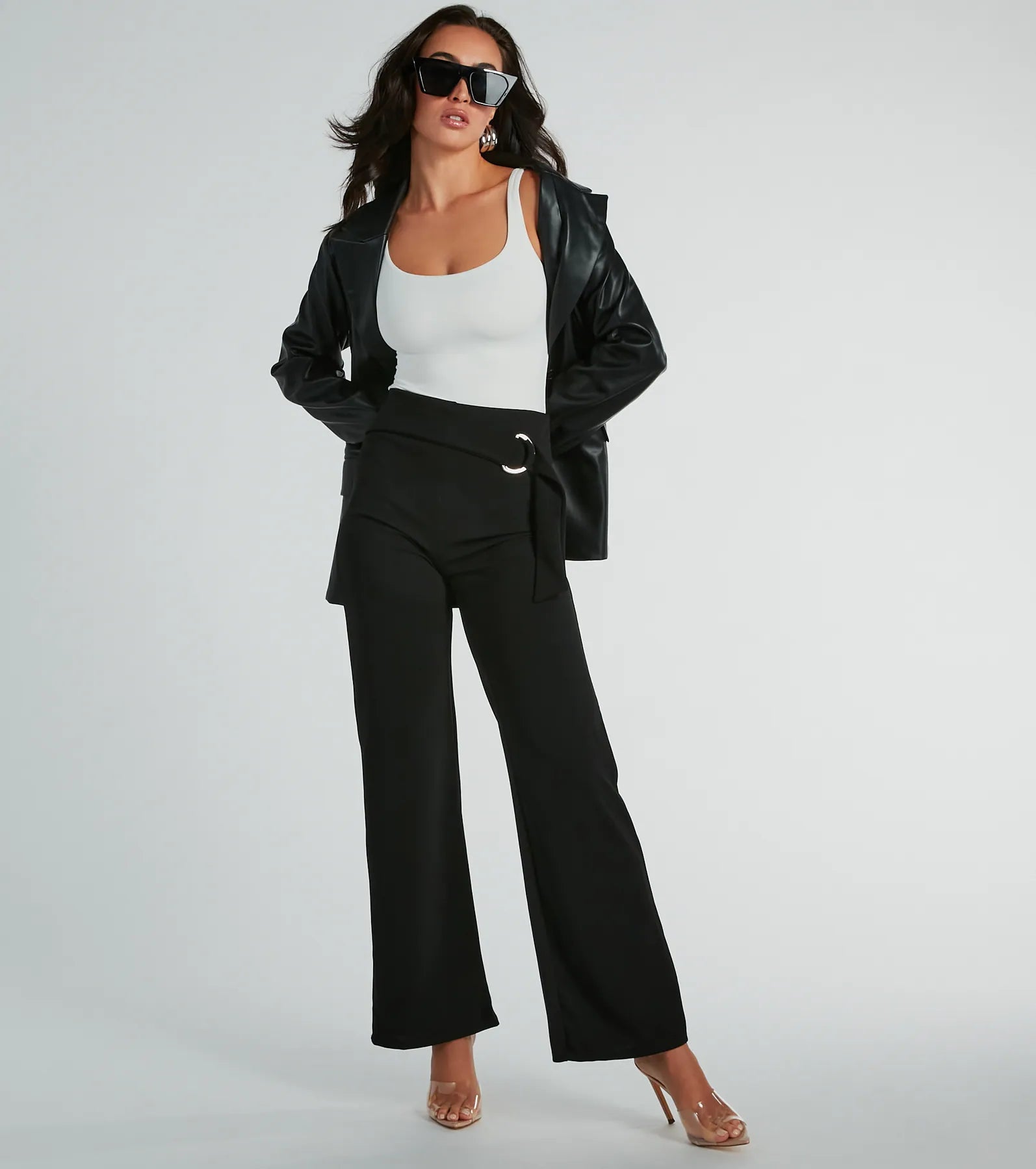 Vintage corduroy pants for retro style vibes -With Confidence High-Rise Straight-Leg Crepe Pants